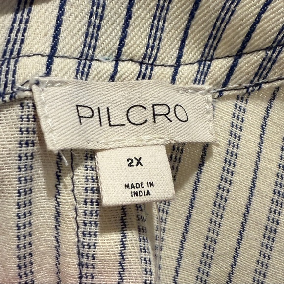 NWT Anthropologie Pilcro 2X Plus Short-Sleeve Denim Mini Swing Dress - Picture 13 of 14